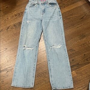 Edikted Light Blue Straight Leg Jeans